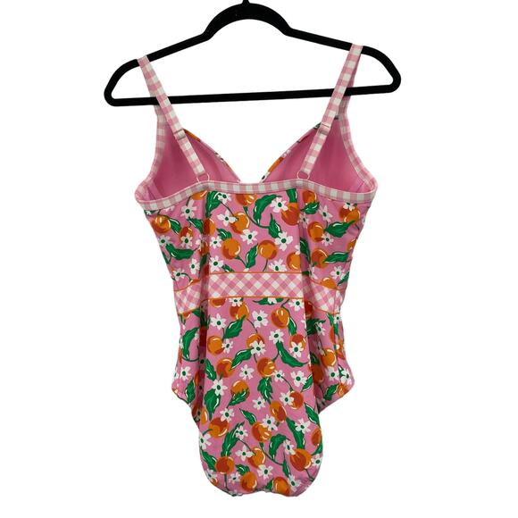 Lands End x Draper James Citrus Wild Blossom One Piece Swimsuit Women’s 8 Pinup - Picture 3 of 12